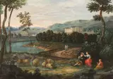 Paysage by XVIIIe Siecle Ecole Flamande, Oil on canvas, sold Nov 2023