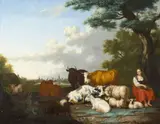 Jan van Gool, Scène pastorale, Oil on panel