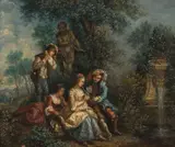 Nicolas Lancret, Scène galante, Oil on copper