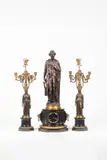 Auguste Clésinger, Garniture de cheminée en marbre et bronze. 19e siècle, bronze