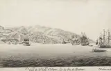 Matthieu Xhrouet, Vue de la ville d'Alger sur les côtes de Barbarie - Vue de la ville de Tanger sur les côtes de Barbarie, Pair of Chinese inks on paper