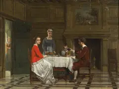 Franz Moermans, Le déjeuner, Oil on canvas