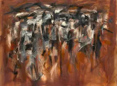 Ohne Titel by Peter Brüning, Um 1959, Öl auf Leinwand, sold Jun 2017