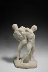 Reinhold Begas, Die Ringer – Ringkampf, Um 1900, Pentelischer Marmor