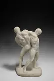 Reinhold Begas, Die Ringer – Ringkampf, Um 1900, Pentelischer Marmor