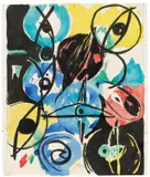 Ohne Titel by Ernst Wilhelm Nay, 1964, Aquarell und Tuschpinsel über Bleistift auf Velin, sold Jun 2016
