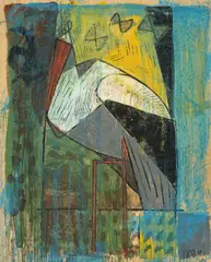 Storch by Markus Lüpertz, 1979, Pastell auf Papier, auf Leinwand aufgezogen, sold Jun 2015