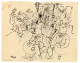 Gedankenlos by George Grosz, 1918, Rohrfeder und Feder in Schwarz auf Papier, sold May 2014