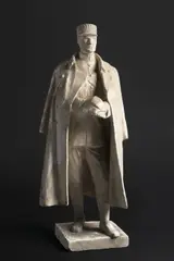 Otakar Švec, General M. R. Štefánik, 1920s, patinated plaster