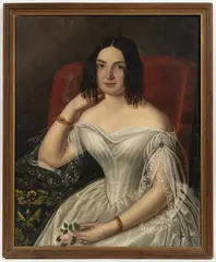 Rudolf Scheidhauer, Portrait of a Girl with a Rose, Around 1840, oil on canvas