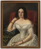 Rudolf Scheidhauer, Portrait of a Girl with a Rose, Around 1840, oil on canvas