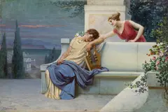 Adolf Liebscher, Love in Ancient Rome, 1915, oil on canvas