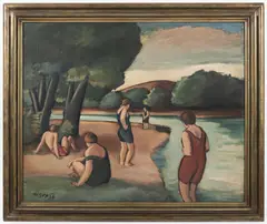 František Srp, On the Riverbank, 1926, oil on canvas