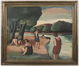 František Srp, On the Riverbank, 1926, oil on canvas