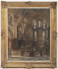 Bedřich Černý, Basilica of the Assumption of the Blessed Virgin Mary in Strahov, 1936, oil on canvas