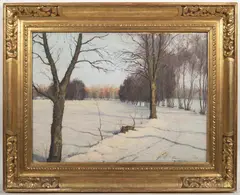 Viktor Seifert, Winter Landscape, First half of 20th century, oil on cardboard