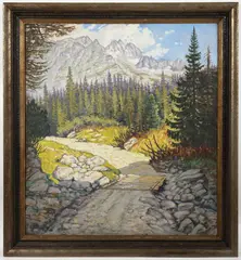 Vladimír Procházka, Mountain Bridge, Second half of the 20th century, oil on canvas