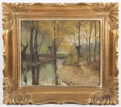 ? Španihel, Brook in Autumn, Second half of the 20th century, oil on cardboard