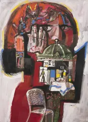 Josef Liesler, Piazza San Stefano, 1965, indian ink, tempera, paper