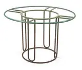 Dining table and side chairs (5) by Walter Lamb, c. 1950, Tubular bronze with plastic cord, sold May 2013