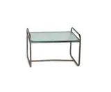 End table by Walter Lamb, c. 1950, Tubular bronze, glass, sold May 2013