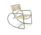 Rocking chair by Walter Lamb, c. 1950, Tubular bronze with cotton yacht cord, sold May 2013