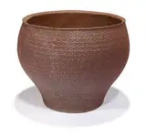 Group of planters (4) by David Cressey, c. 1968, Glazed ceramic with applied texture, sold May 2013