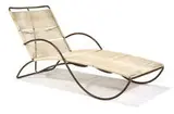 Chaise lounge by Walter Lamb, c. 1950, Tubular bronze with cotton yacht cord, sold May 2013