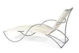 Chaise lounge by Walter Lamb, c. 1950, Tubular bronze with cotton yacht cord, sold May 2013