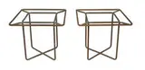 Occasional tables (2) by Walter Lamb, c. 1950, Tubular bronze, glass, sold May 2013