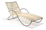 Chaise lounge by Walter Lamb, c. 1950, Tubular bronze with cotton yacht cord, sold May 2013