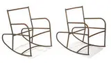 Rocking chairs (2) by Walter Lamb, c. 1950, Tubular bronze, canvas (not illustrated), sold May 2013