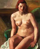 Manuel Ortíz de Zárate, Nu Assis Dans Fauteuil Vert, c. 1930, Oil on canvas
