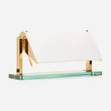 Pietro Chiesa, Desk lamp, model 836, crystal, brass, frosted glass