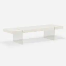 Coffee table by Modern, c. 1960, lacquered wood, Lucite, sold Oct 2021