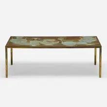 Harvey Probber, Coffee table, 1965, brass, acid-etched and patinated brass