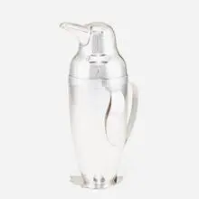 Emil Schuelke, Penguin cocktail shaker, 1936, silver-plated brass