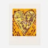 Heart for Film Forum by Jim Dine, 1993, woodcut in colors, sold Oct 2021