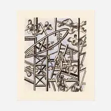 Les constructeurs by Fernand Léger, 1951, lithograph in colors on Arches paper, sold Oct 2021