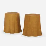 Soane Britain, Ripple tables, pair, c. 2015, rattan