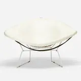 Harry Bertoia, Wide Diamond chair, 1952, chrome-plated steel, upholstery, rubber