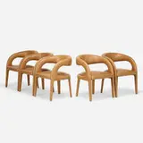 Bd Studio, Hawkins dining chairs, five, c. 2015, stitched leather