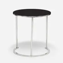 Occasional table by Contemporary, c. 2015, chrome-plated steel, tempered glass, sold Oct 2021