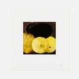 Five Lemons, a Pear, and an Egg (from Fruits and Flowers) by Donald Sultan, 1994, screenprint in colors, sold Oct 2021