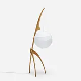 Rispal, Floor lamp, c. 1950, beech, paper