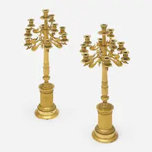 Empire, Candelabra, pair, gilt bronze