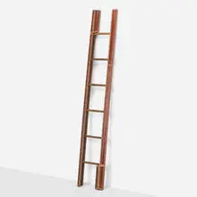 Regency Style, Foldable library ladder, oak, leather, brass