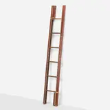 Regency Style, Foldable library ladder, oak, leather, brass
