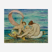 Minton & Co., Venus with Putti and a Dolphin plaque, 1871-75, glazed ceramic