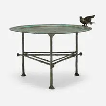 Ailnh Gor, Coffee table with bird, model 3650 variant, c. 1985, patinated bronze